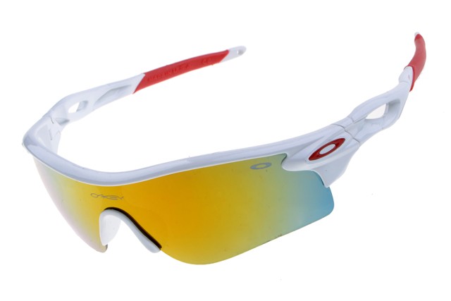 white and red oakleys